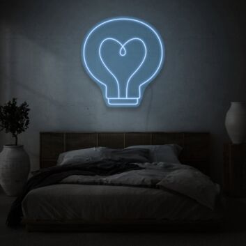 Bulb With Heart LED Neon Sign