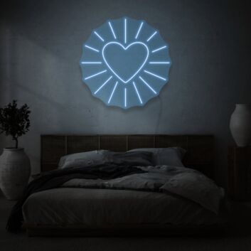 Heart with rays LED neon sign