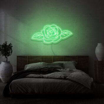 Flower neon light in room
