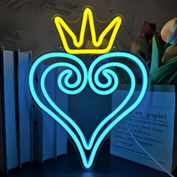 Crown Heart Decorative Neon Sign