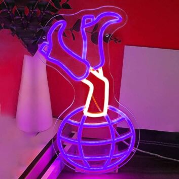Disco Ball Cowgirl Legs Boots Neon Sign