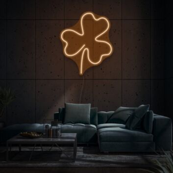 Clover Neon Luck and Nature in Green Glow