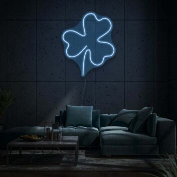 Clover Neon Luck and Nature in Green Glow