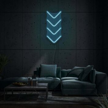 Four Arrows Pointing Down Neon Calming Downward Motion