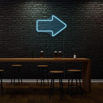 Arrow Pointing Right Neon Moving Forward Illuminated