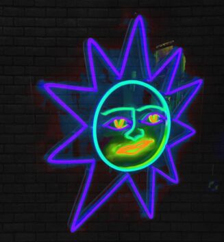 Sun Grandpa Avatar Neon Sign