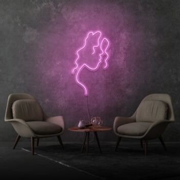 Woman Face Side Profile Aesthetic Neon Artistic Beauty and Grace