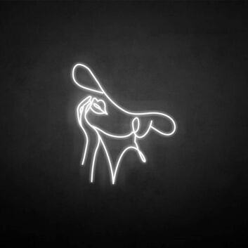 &#39;Woman wearing a sun hat&#39; neon sign