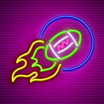 Gridiron Blaze American Football Ball and Burn Neon
