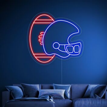 Wild West Touchdown Cowboy Football Helmet Neon