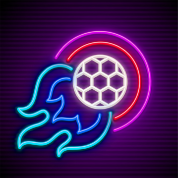 Touchdown Inferno Football Ball Flying and Burning Neon Sign