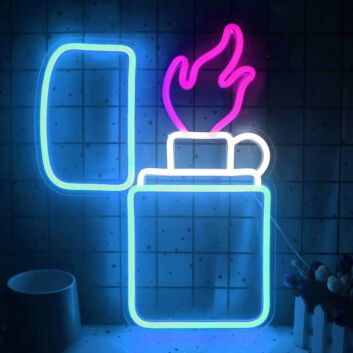 Lighter Lighting Cigarette  Neon Sign