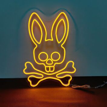 &#39;The skeleton of the rabbit&#39; neon sign