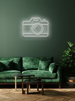 Camera Neon Sign Tribute to Photography and Visual Arts