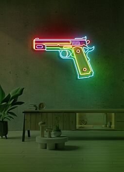 Gun LED Neon Bold Statement for Edgy Decor