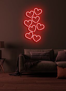 Hearts Neon Sign Love and Romance in Radiant Light