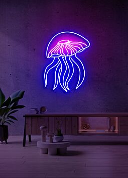 Jellyfish Neon Light Ethereal Beauty and Oceanic Calm