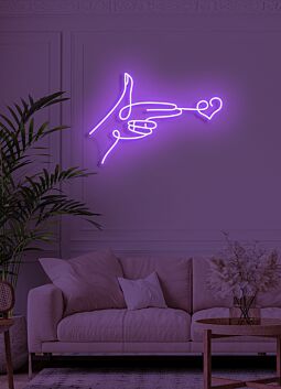 Love shot Neon Cupid&#039;s Arrow in Bright Light