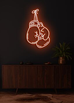 Boxing Gloves Neon Fighting Spirit Illuminated