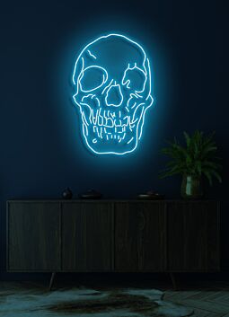 Skull Neon Skilt Edgy Neon Art for a Bold Statement
