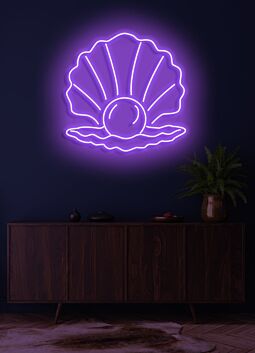 The Pearl Neon Skilt Elegant Glow Symbolizing Rarity and Beauty