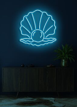 The Pearl Neon Skilt Elegant Glow Symbolizing Rarity and Beauty