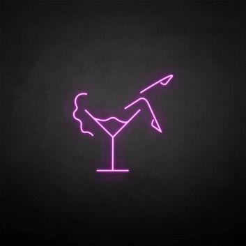 Woman in a cup&#39; neon sign