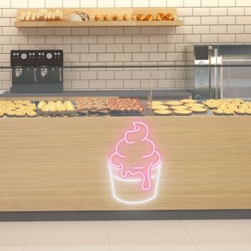 Original Ice Cream Cup Classic Neon Sign for Ice Creameries