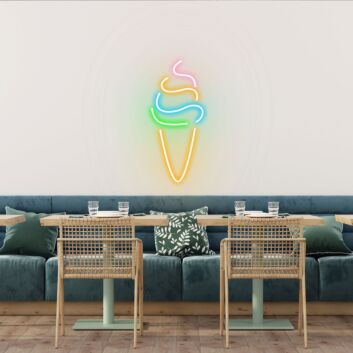 Ice Cream Swirl Whimsical Neon for Dessert Stations