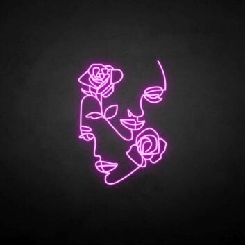 &#39;Flower and people&#39; neon sign