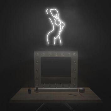 Female Figure Celebrate Beauty with Elegant Neon