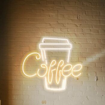 Customize Coffee Cup Enhance Your Mornings with Inviting Neon