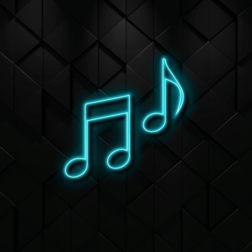 Music Notes Create a Melodic Atmosphere with Neon