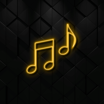Music Notes Create a Melodic Atmosphere with Neon