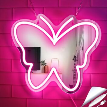 Qaero Butterfly LED Neon Mirror Sign