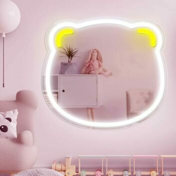 Cute Bear Neon Mirror