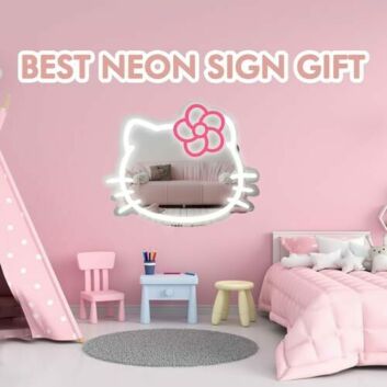 Adorable Cat Room Mirror Neon Sign