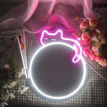 Dreamy Kitten Neon Mirror Sign