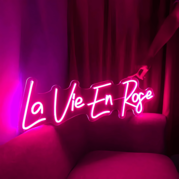 La Vie En  Rose Neon Sign: Illuminate Your Love Story