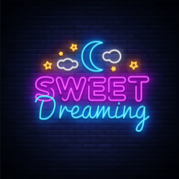 Sweet Dreaming Goodnight Moon Stars and Clouds: Illuminate Your Nights with Whimsical Charm - Neon Art Sign