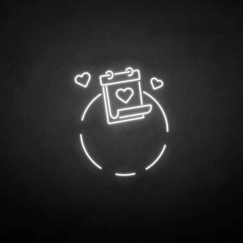 Love and calendar neon sign