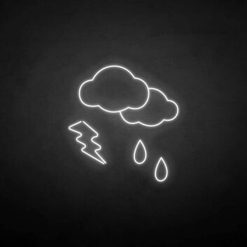 Rain and lightning&#39; neon sign