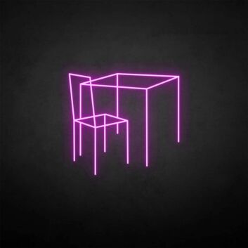 Table and chairs&#39; neon sign