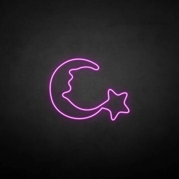 Moon and star2&#39; neon sign