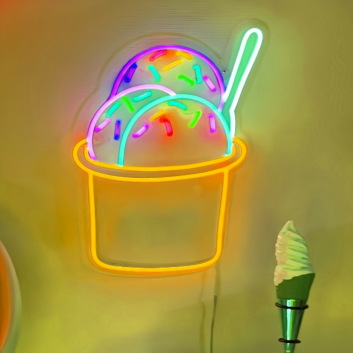 Scoop of Joy Ice Cream Balls Neon Sign