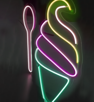 Indulge in BlissVibrant Ice Cream Neon Sign