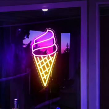Summer ScoopsLuscious Ice Cream Neon Sign