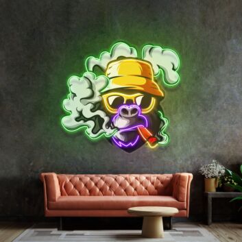 Yellow Hat Monkey Led Neon Sign Light Pop Art