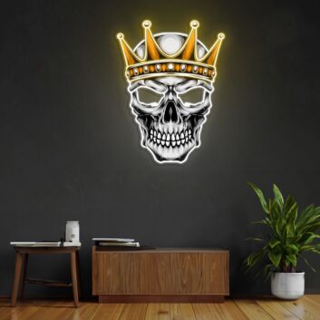 Skull With Crown Neon Sign X Acrylic Artwork