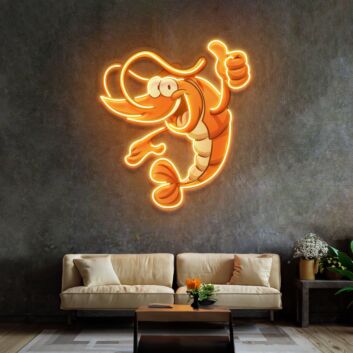 Thumps Up Shrimp Led Neon Acrylic Artwork